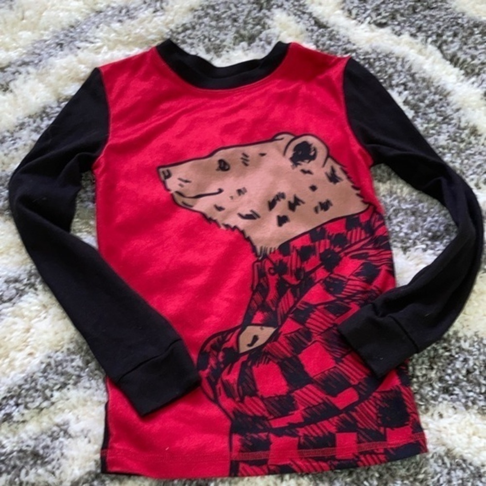 Cuddl Duds Fannel Bear shirt size 8